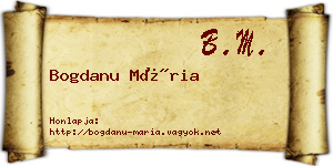 Bogdanu Mária névjegykártya