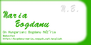 maria bogdanu business card